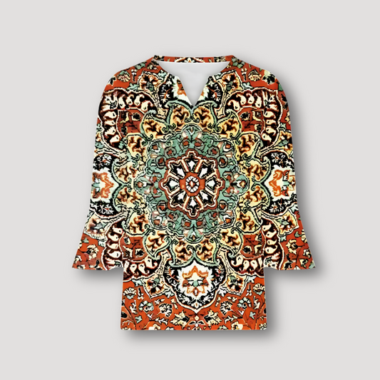 Vibrant Mandalas Paisley Patroon Boheems Flowy Blouse