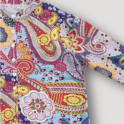 Vibrant Kleurrijk Paisley Bloemen Patroon Blouse Dames