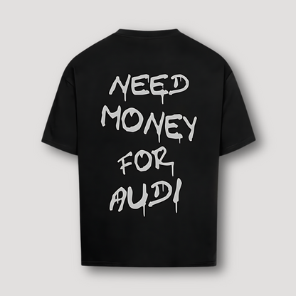 NEED MONEY FOR AUDI Korte Mouw Oversized Grafisch Tee T Shirt