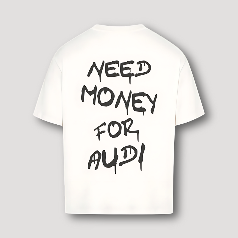 NEED MONEY FOR AUDI Korte Mouw Oversized Grafisch Tee T Shirt