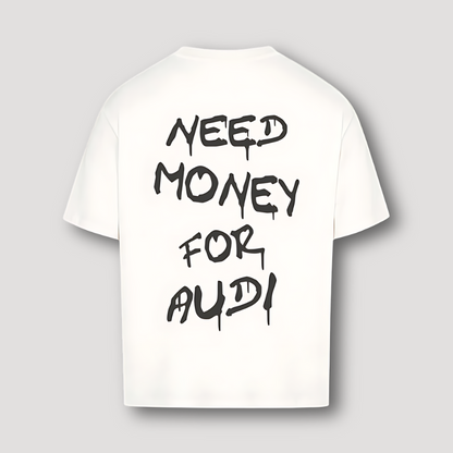 NEED MONEY FOR AUDI Korte Mouw Oversized Grafisch Tee T Shirt