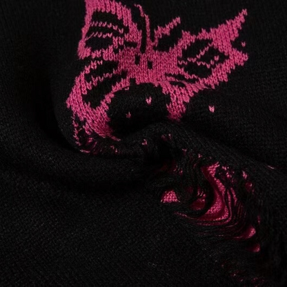 Y2k Butterfly Embroidery Sweater - Streetwear voor mannen en vrouwen