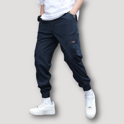 Sportief Patch Zakken Tapered Cut Joggingbroek