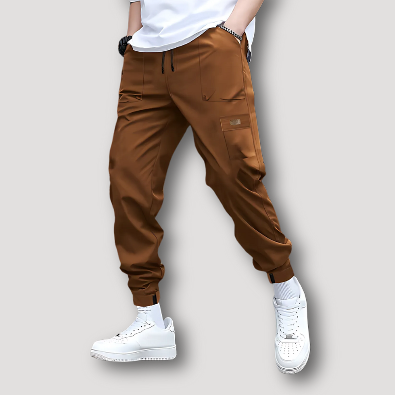 Sportief Patch Zakken Tapered Cut Joggingbroek