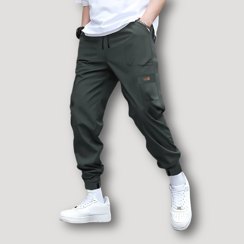 Sportief Patch Zakken Tapered Cut Joggingbroek