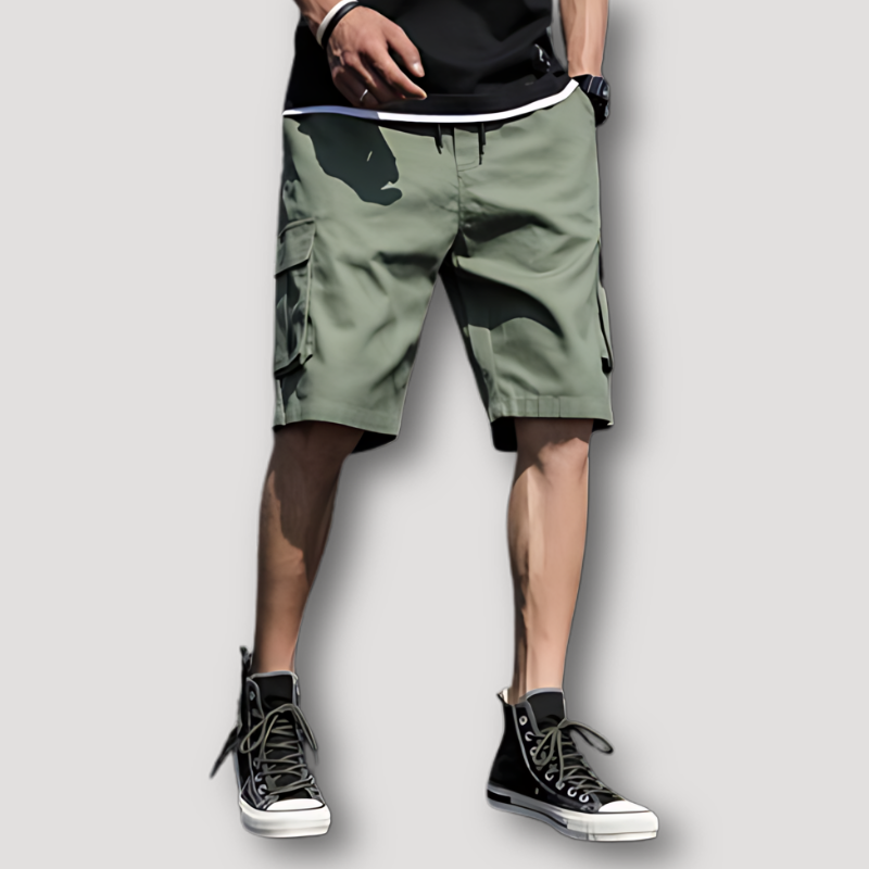 Relaxed Fit Trekkoord Cargo Shorts Voor Heren