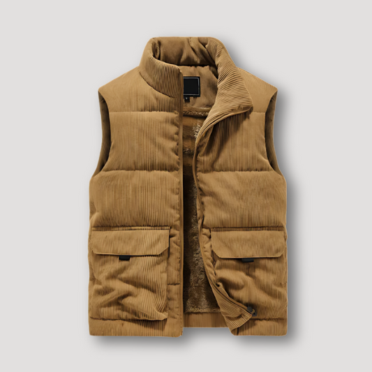 Pluche Sherpa Corduroy Gewatteerd Mouwloos Waistcoat