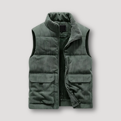 Pluche Sherpa Corduroy Gewatteerd Mouwloos Waistcoat