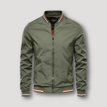 Trendy Outdoor Gestreepte Kraag Slim Fit Bomberjack Heren