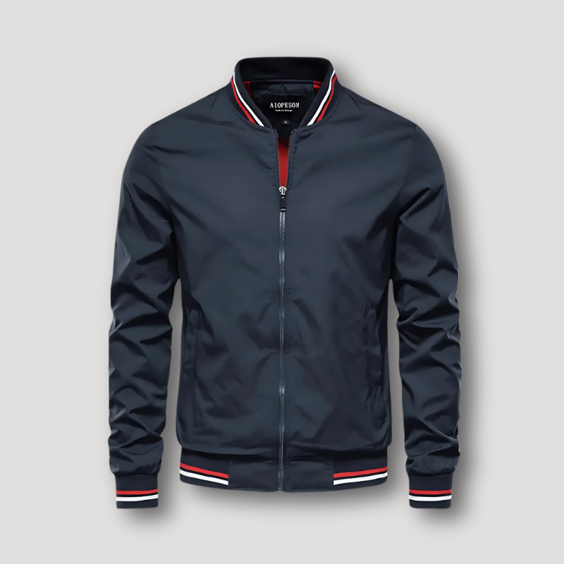 Trendy Outdoor Gestreepte Kraag Slim Fit Bomberjack Heren