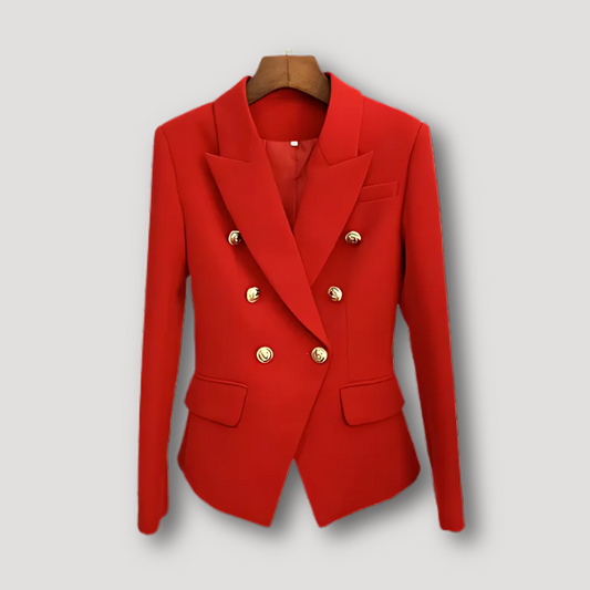 Elegante gouden knopen Double-Breasted Blazer Dames