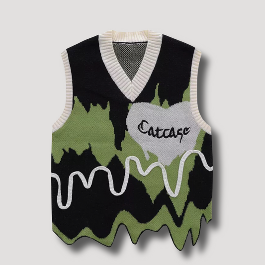 Y2K CatCase Vintage Pullover Vest - Streetwear voor vrouwen