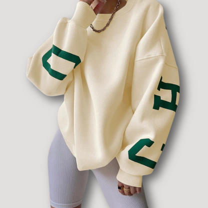 Grafisch Belettering 'CHICAGO' Drop Shoulders Oversized Sweatshirt