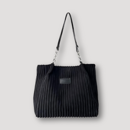 Leer Ketting Ribfluweel Stof Tote Bag