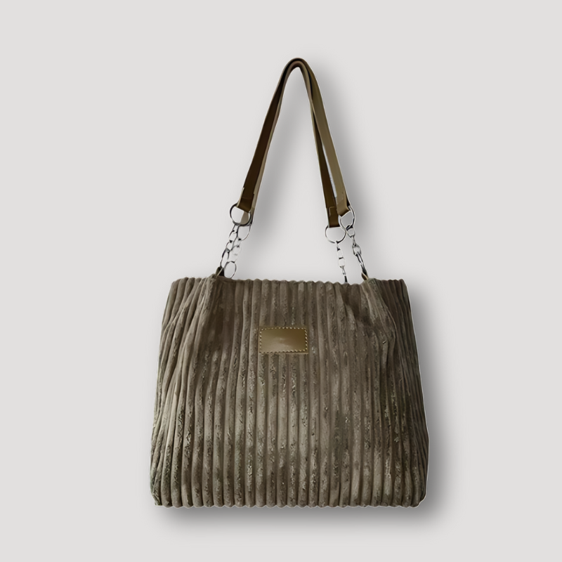 Leer Ketting Ribfluweel Stof Tote Bag