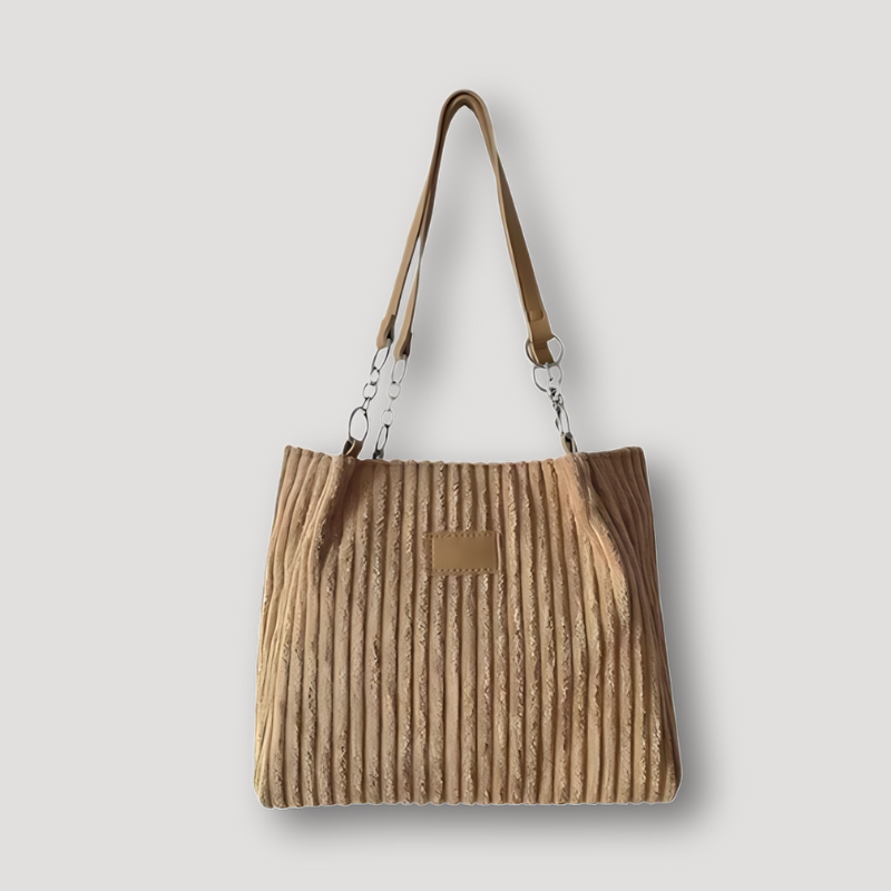 Leer Ketting Ribfluweel Stof Tote Bag