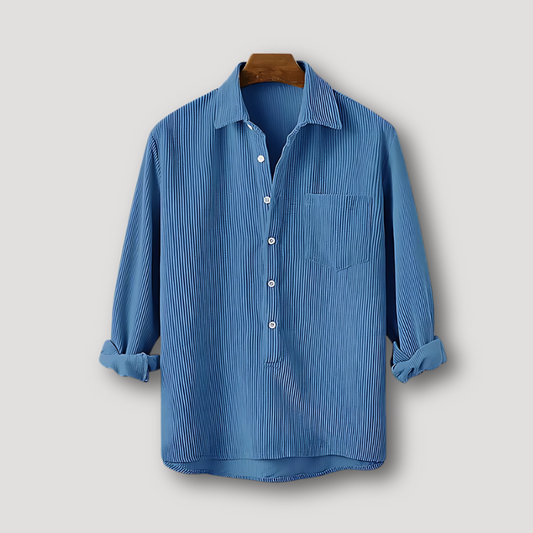 Corduroy Lange Mouw Button Down Collar Shirt Mannen