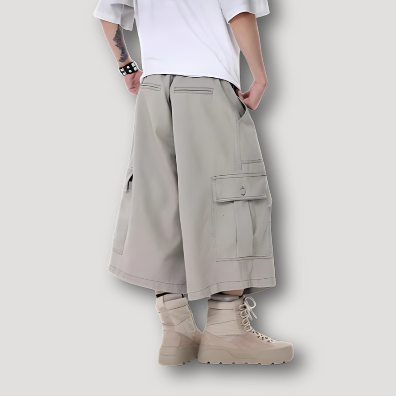 Militair Cargo Stijl Baggy Culottes Cropped Broek