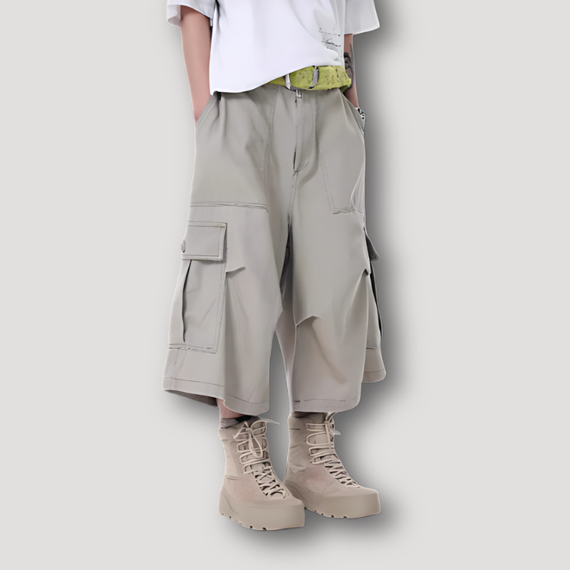 Militair Cargo Stijl Baggy Culottes Cropped Broek