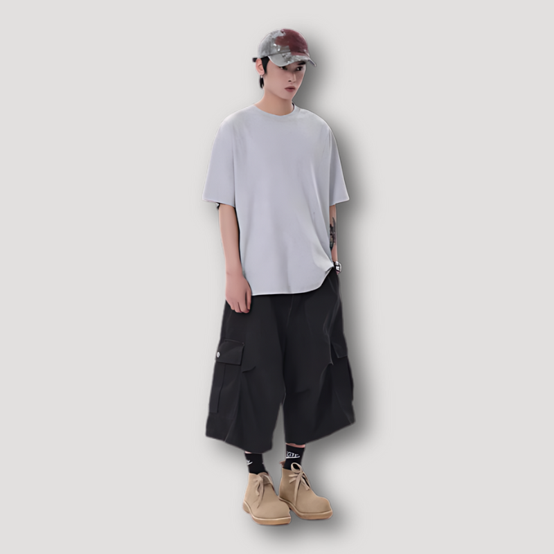 Militair Cargo Stijl Baggy Culottes Cropped Broek