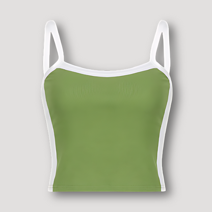 Fitted Sportief Kontrast Trim Cropped Cut Tank Top