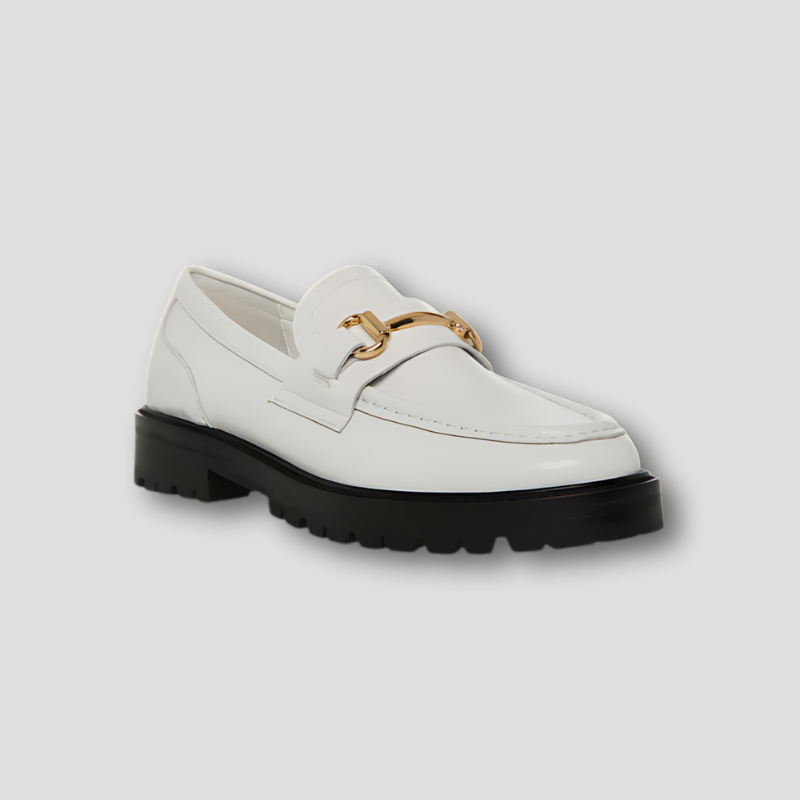 Wit Platform Chunky Leer Loafers Women