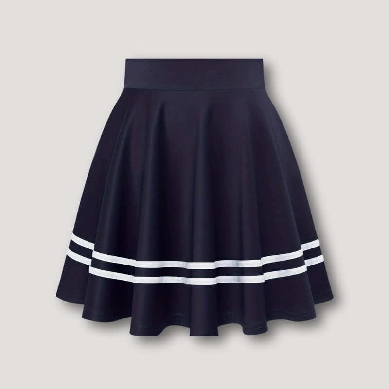 Sportief Monochroom Horizontal Streep Mini Skater Rok