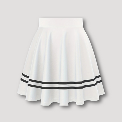 Sportief Monochroom Horizontal Streep Mini Skater Rok