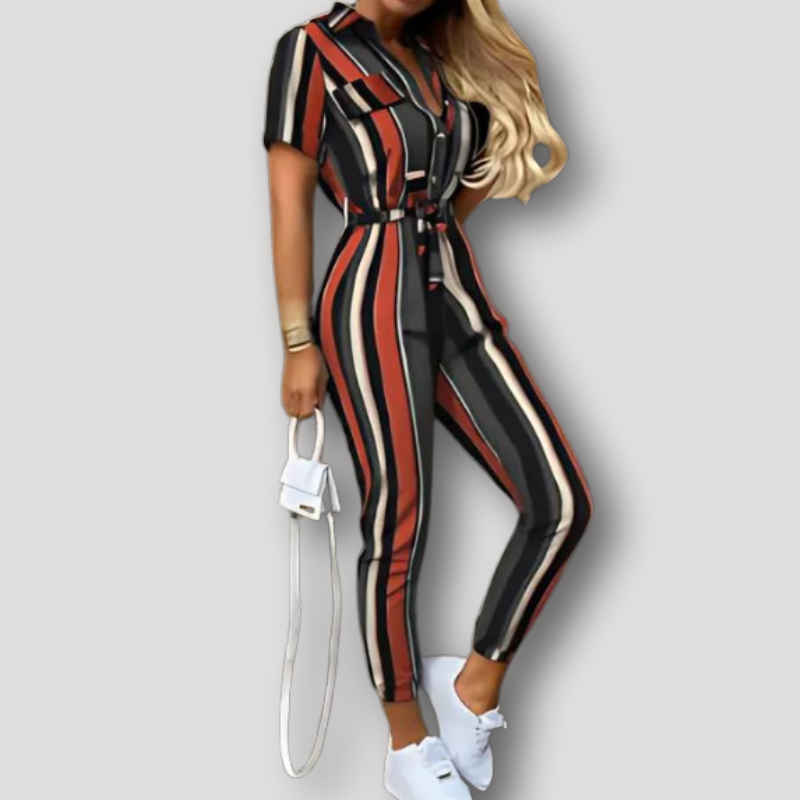 Mouw Collar Stropdasriem Overall Jumpsuit