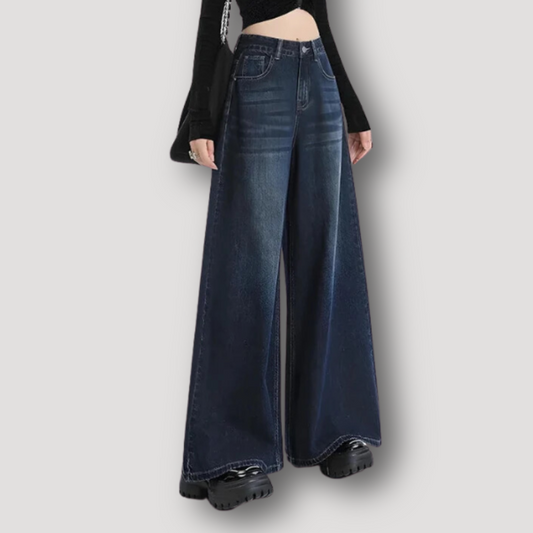 Extreem Wide Leg Oversized High Waist Gewassen Denim Jeans