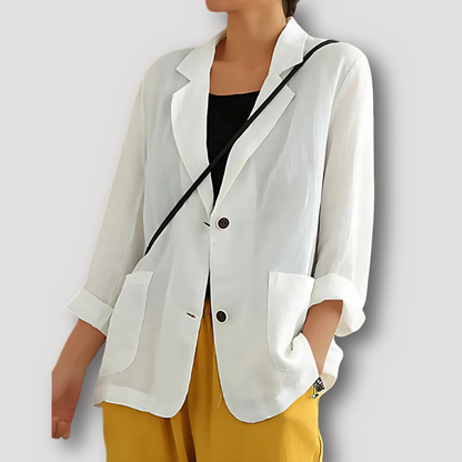 Lapel Kraag Twee Knoop Loose Fit Blazer Jasje