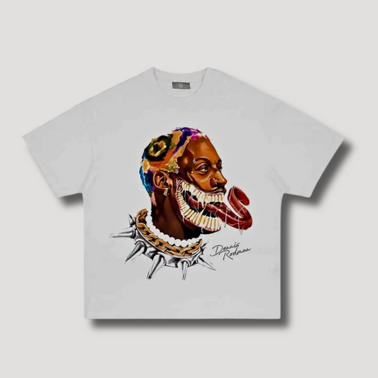 Dennis Rodman Portret Afdrukken Streetwear T-shirt