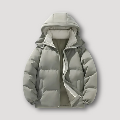 Zip Up Horizontale Gewatteerde Isolatie Puffer Jas