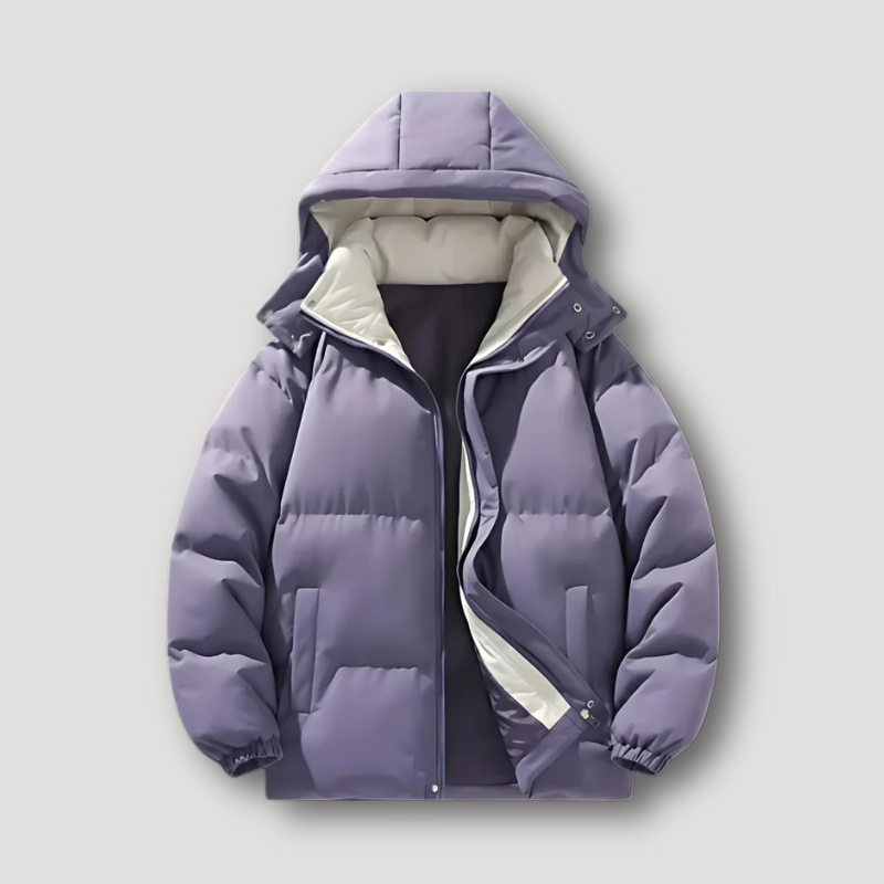 Zip Up Horizontale Gewatteerde Isolatie Puffer Jas