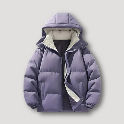 Zip Up Horizontale Gewatteerde Isolatie Puffer Jas