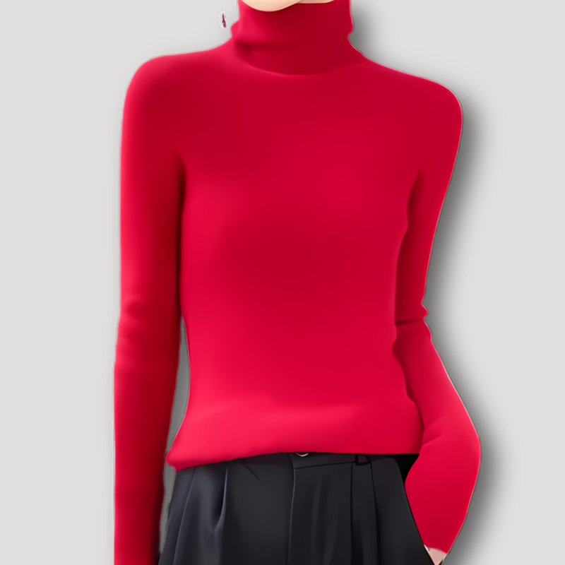 Gebreid Furry Pluche Turtleneck Form-Fitting Sweater Dames