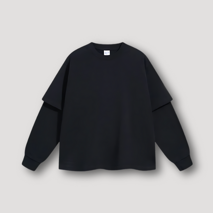 Minimalistisch Crew Neck Lange Mouw Oversized Basic T-shirts