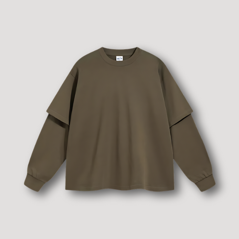 Minimalistisch Crew Neck Lange Mouw Oversized Basic T-shirts