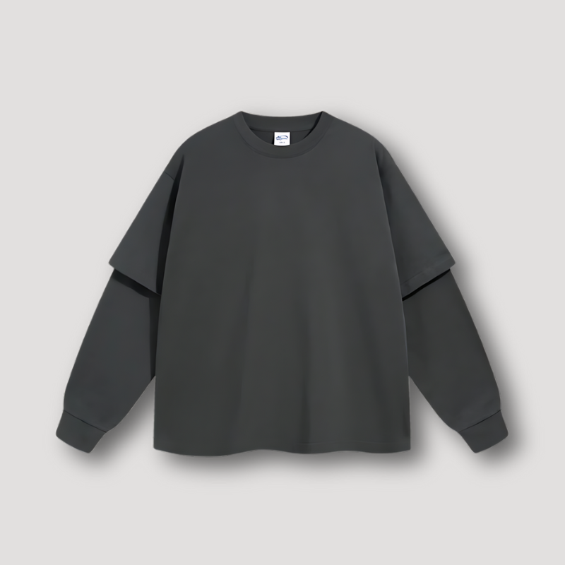 Minimalistisch Crew Neck Lange Mouw Oversized Basic T-shirts