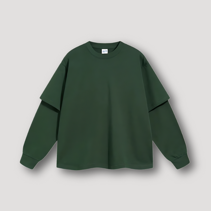 Minimalistisch Crew Neck Lange Mouw Oversized Basic T-shirts