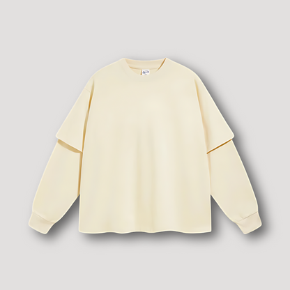 Minimalistisch Crew Neck Lange Mouw Oversized Basic T-shirts