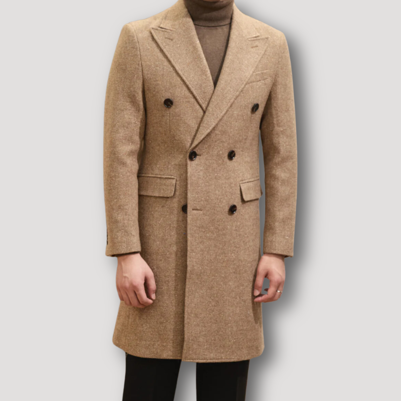 Klassiek Dubbel Breasted Wool Overcoat Mannen