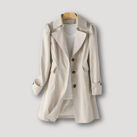 Klassiek Tailored Fit Kraag Trench Coat Voor Vrouwen