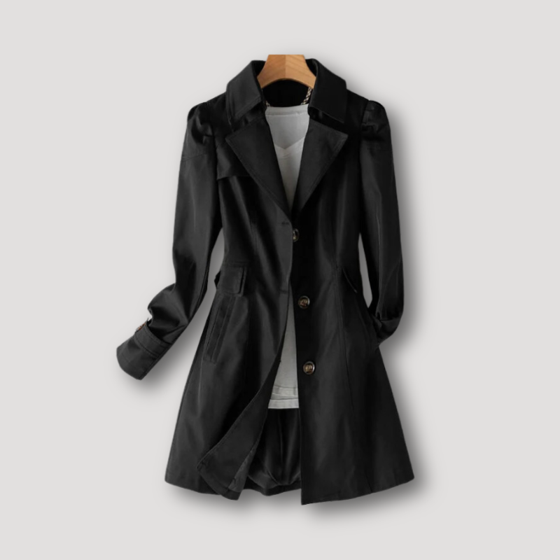 Klassiek Tailored Fit Kraag Trench Coat Voor Vrouwen