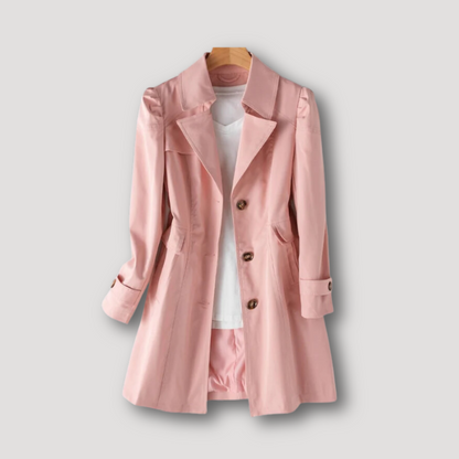 Klassiek Tailored Fit Kraag Trench Coat Voor Vrouwen