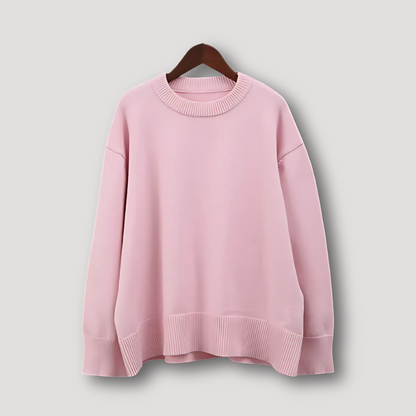 Gebolde Pastel Roze Mouwen Oversized Boxy Knit Sweater