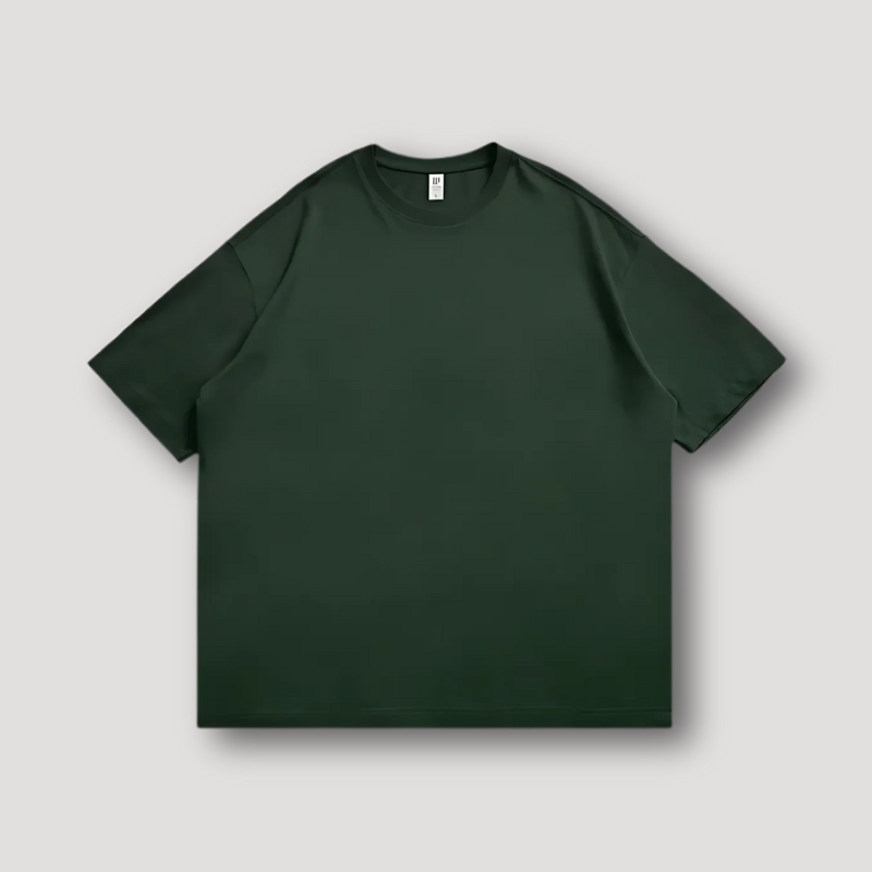 Oversized Korte Mouw Drop Shoulders Unikleur Basic T Shirt