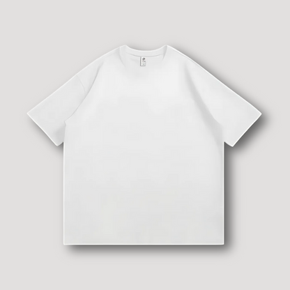 Oversized Korte Mouw Drop Shoulders Unikleur Basic T Shirt