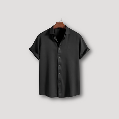 Casual Korte Mouw Button Up Kraag Shirt Mannen