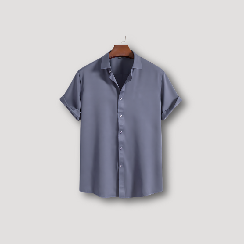 Casual Korte Mouw Button Up Kraag Shirt Mannen